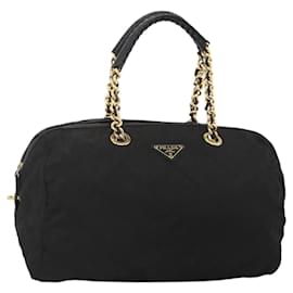 PRADA Boston Bag Nylon Black Gold - Prada