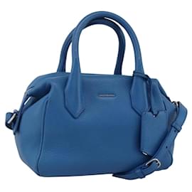 BALENCIAGA Infanta Hand Bag Leather 2way Blue Silver 390922
