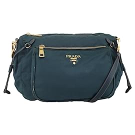 PRADA Shoulder Bag Nylon Green Gold