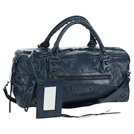 BALENCIAGA The Twiggy Hand Bag Leather 2way Navy 128523