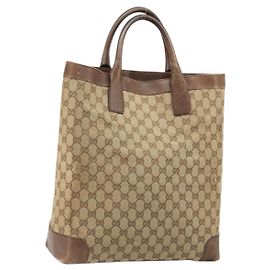 GUCCI Bolsa de mão em lona GG Bege Silver 002 1121 1669