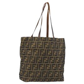 FENDI Zucca Canvas Tote Bag Schwarz Braun