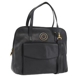 Céline CELINE Circle Hand Bag Leather 2way Black Gold