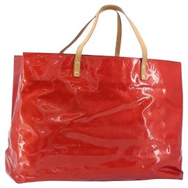 LOUIS VUITTON Monogram Vernis Reade GM Tote Bag Red M91084 LV