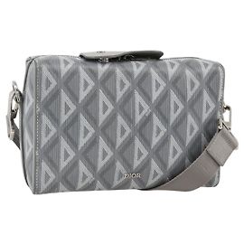 Christian Dior Rango 22 Schultertasche PVC Canvas Gray Silver