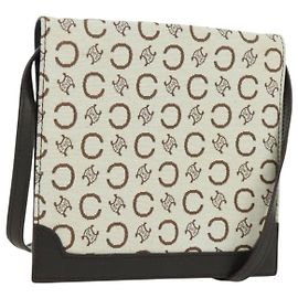 Céline CELINE C Macadam Canvas Shoulder Bag Ivory Gold