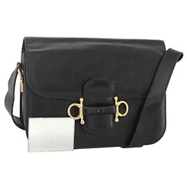 Céline CELINE Shoulder Bag Leather Black Gold