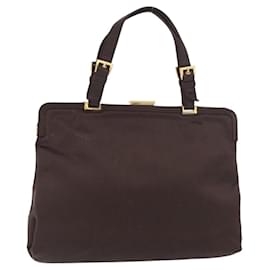 PRADA Tote Bag Satin Brown Gold