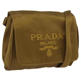 PRADA Shoulder Bag Satin Khaki Gold - Prada