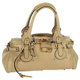 Chloé Chloe Paddington Handtasche Leder Gold Silber