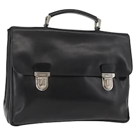 PRADA Business Bag Leather Black Silver