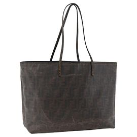 FENDI Zucca Canvas Tote Bag Black Brown