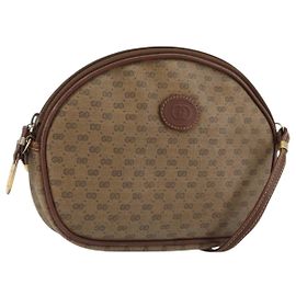 GUCCI Sac à épaule Micro GG Supreme PVC Beige Or