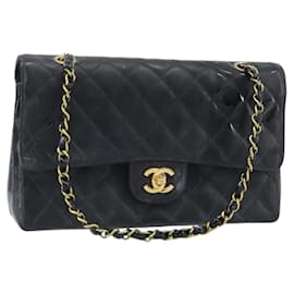 CHANEL Matelasse Chain Shoulder Bag Leather Black Gold CC - Chanel