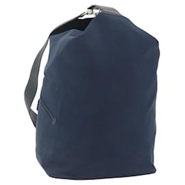 LOEWE Shoulder Bag Canvas Navy Silver