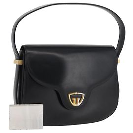 GUCCI Handtasche Leder Schwarz Gold