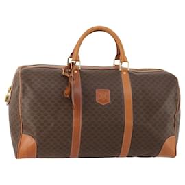 Céline CELINE Macadam Canvas Boston Bag PVC Leather Brown Gold