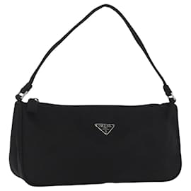 PRADA Accessory Pouch Nylon Black Silver