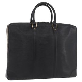 LOUIS VUITTON Epi Porte Documents Voyage Business Bag Black M40321