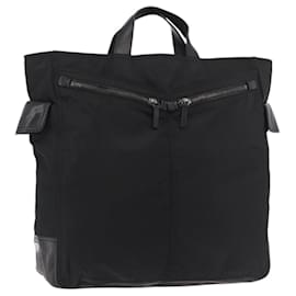 PRADA Hand Bag Nylon Black Silver