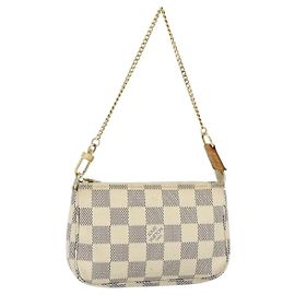 LOUIS VUITTON Damier Azur Mini Pochette Accessoires Pouch N63005 LV