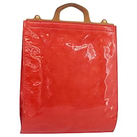 LOUIS VUITTON Monogram Vernis Stanton Tote Bag Red M91078 LV
