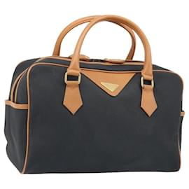 SAINT LAURENT Hand Bag PVC Canvas Black Gold