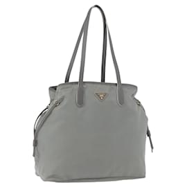 PRADA Tote Bag Nylon Gray Gold