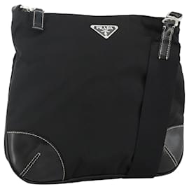 PRADA Shoulder Bag Nylon Black Silver