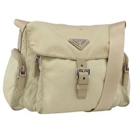 PRADA Bolsa de Ombro Nylon Ivory Silver