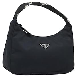 PRADA Hand Pouch Bag Nylon Black Silver