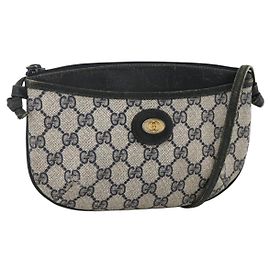 GUCCI GG Supreme Schultertasche PVC Navy Gold