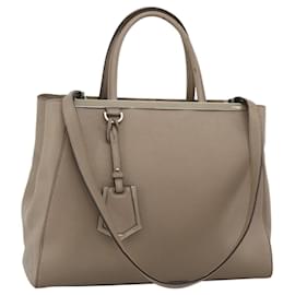 FENDI To joule Hand Bag Leather 2way Beige Silver