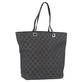 GUCCI Bolso Tote de Lona GG Negro Plata 31243