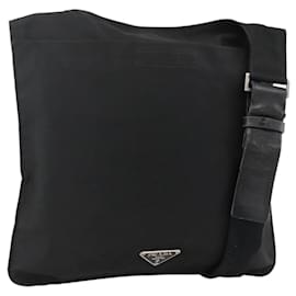 PRADA Shoulder Bag Nylon Black Silver