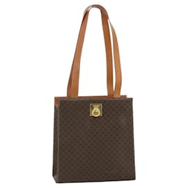 CELINE Bolsa Tote em lona Macadam PVC Couro Castanho Dourado - Céline