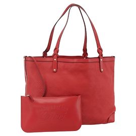 GUCCI Diamante Tote Bag PVC Rot Gold 247209