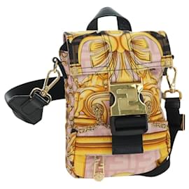 FENDI Zucca Canvas FENDACE Bag VERSACE Collaboration Pink
