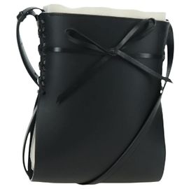 LOEWE Anagram Ikebana Shoulder Bag Leather Black Gold