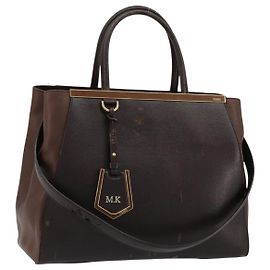 FENDI To joule Tote Bag Leather 2way Brown Gold