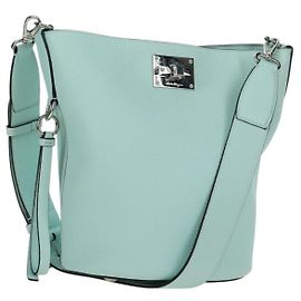 Salvatore Ferragamo Gancini Shoulder Bag Leather Silver Peppermint