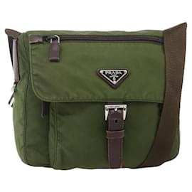 PRADA Shoulder Bag Nylon Green Silver - Prada