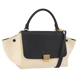 Céline CELINE Trapeze Hand Bag Canvas Leather 2way Gold Beige