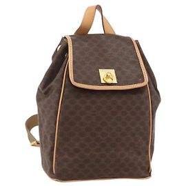 Céline CELINE Mochila de lona Macadam PVC Cuero Marrón Dorado