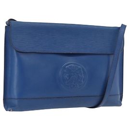 FENDI Shoulder Bag Leather Blue gold