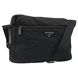 PRADA Shoulder Bag Nylon Black Silver