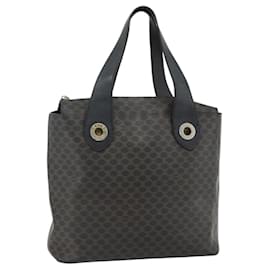 Céline CELINE Macadam Canvas Hand Bag PVC Leather Black Gold