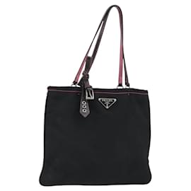 PRADA Hand Bag Nylon Black Silver - Prada