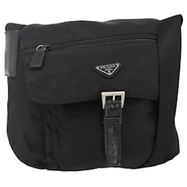 PRADA Shoulder Bag Nylon Black Silver