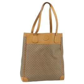GUCCI Micro GG Supreme Tote Bag PVC Beige Gold